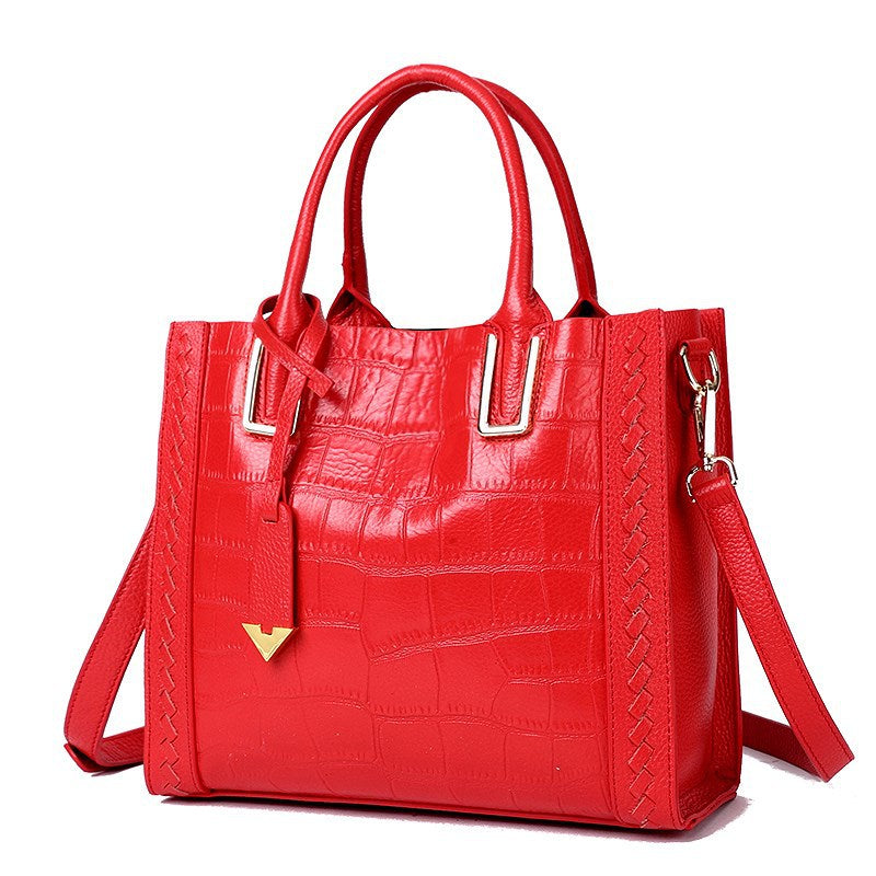 Crocodile Pattern Leather Handbag