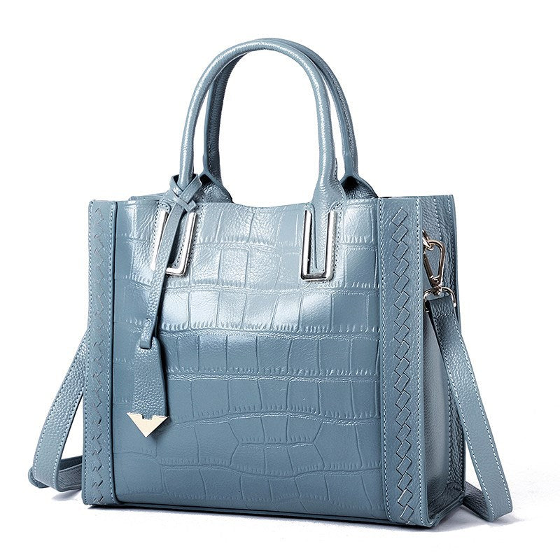 Crocodile Pattern Leather Handbag