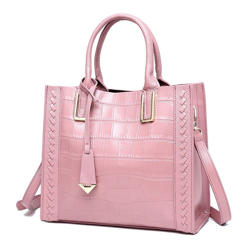 Crocodile Pattern Leather Handbag