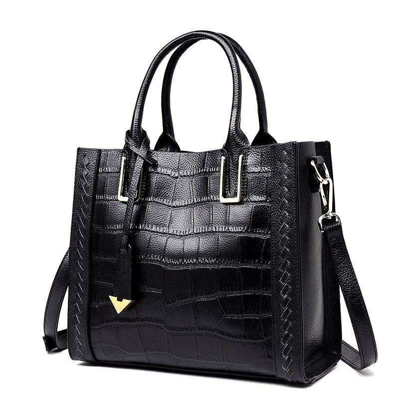 Crocodile Pattern Leather Handbag