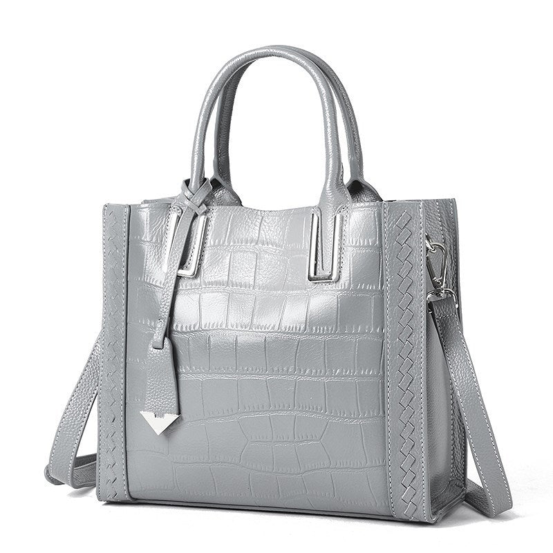 Crocodile Pattern Leather Handbag