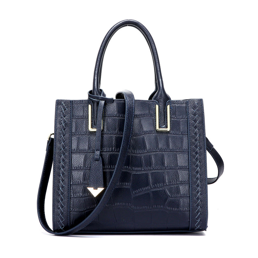 Crocodile Pattern Leather Handbag