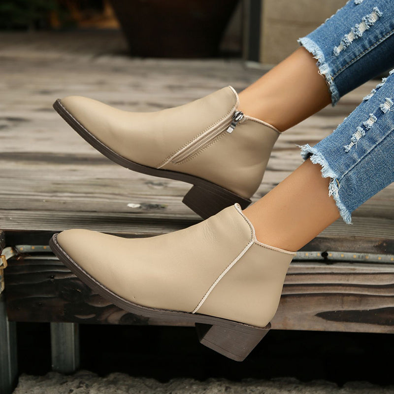 Ankle Side Zipper Boots