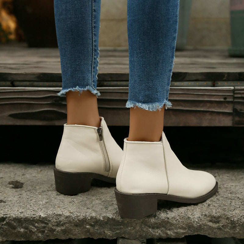 Ankle Side Zipper Boots