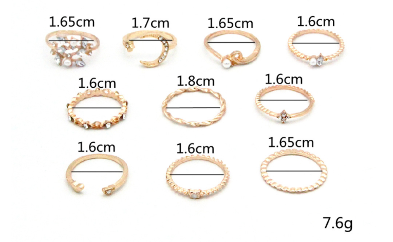 Boho 10-Piece Ring