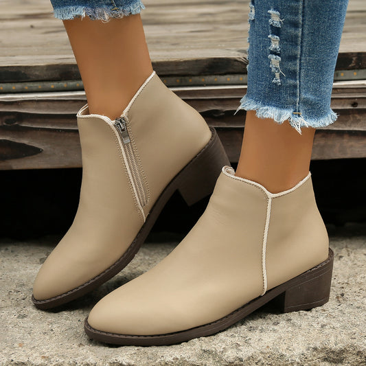 Ankle Side Zipper Boots